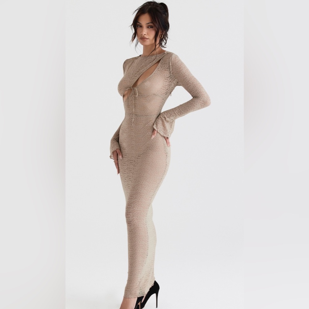 HOUSE OF CB GIOVANNA STONE FLORAL LACE MAXI DRESS - NWT